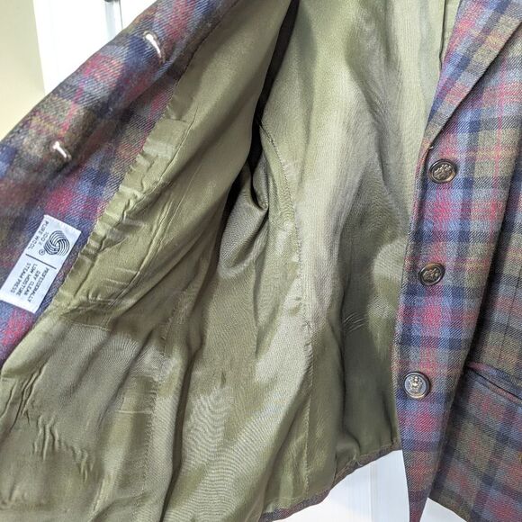 JH Collectibles Vintage Pure Wool Cropped Plaid Blazer size 10 - Picture 5 of 13